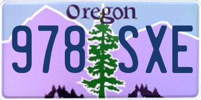 OR license plate 978SXE
