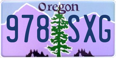 OR license plate 978SXG