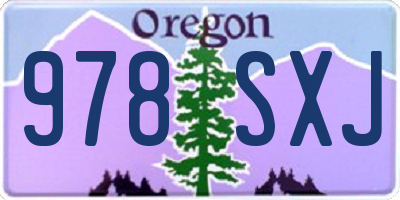 OR license plate 978SXJ