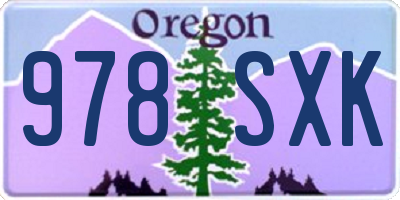 OR license plate 978SXK