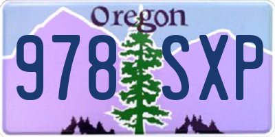 OR license plate 978SXP