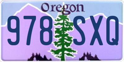 OR license plate 978SXQ