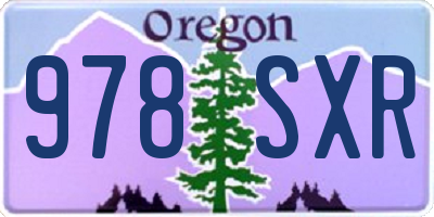 OR license plate 978SXR