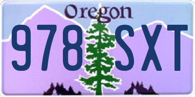 OR license plate 978SXT