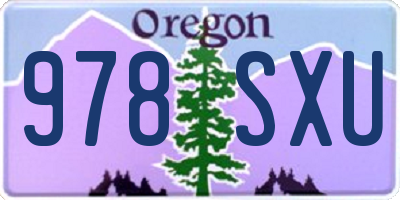 OR license plate 978SXU