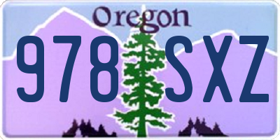 OR license plate 978SXZ