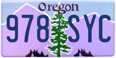 OR license plate 978SYC