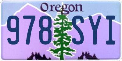 OR license plate 978SYI