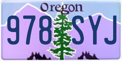 OR license plate 978SYJ