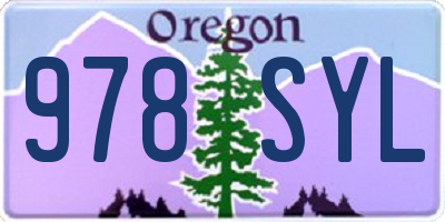 OR license plate 978SYL