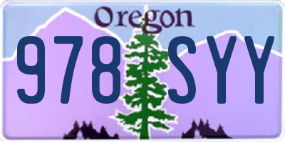 OR license plate 978SYY