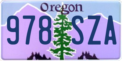 OR license plate 978SZA