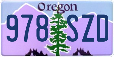 OR license plate 978SZD