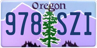 OR license plate 978SZI
