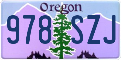OR license plate 978SZJ