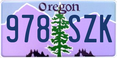 OR license plate 978SZK