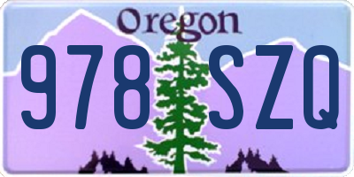 OR license plate 978SZQ