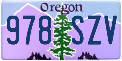 OR license plate 978SZV