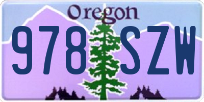 OR license plate 978SZW