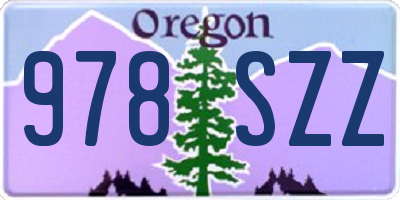 OR license plate 978SZZ