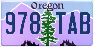 OR license plate 978TAB