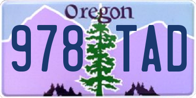 OR license plate 978TAD