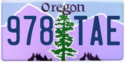 OR license plate 978TAE