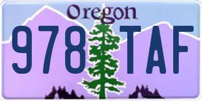 OR license plate 978TAF
