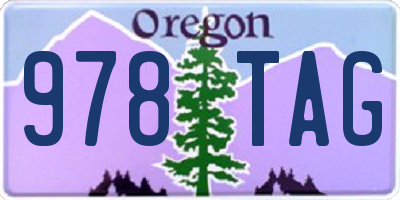 OR license plate 978TAG
