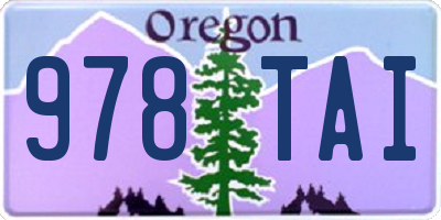 OR license plate 978TAI