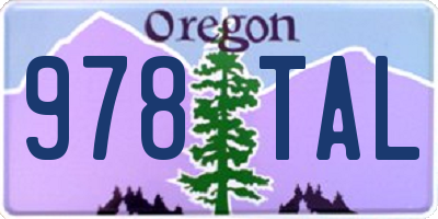 OR license plate 978TAL