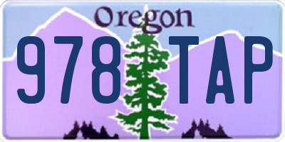 OR license plate 978TAP
