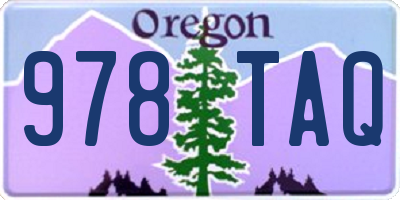 OR license plate 978TAQ
