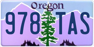 OR license plate 978TAS