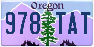 OR license plate 978TAT