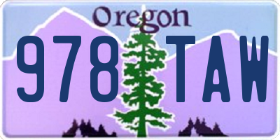 OR license plate 978TAW