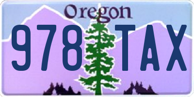 OR license plate 978TAX