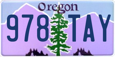 OR license plate 978TAY