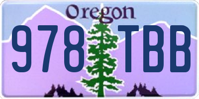 OR license plate 978TBB