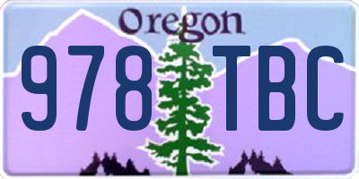 OR license plate 978TBC