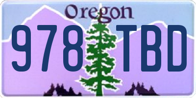 OR license plate 978TBD