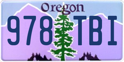 OR license plate 978TBI