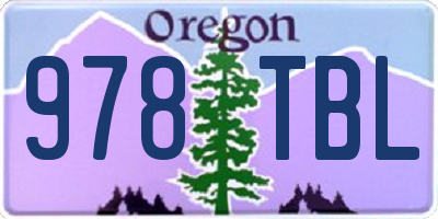 OR license plate 978TBL