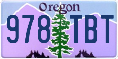 OR license plate 978TBT