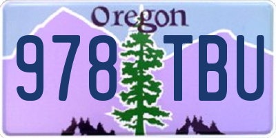 OR license plate 978TBU