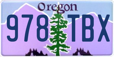 OR license plate 978TBX