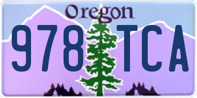 OR license plate 978TCA