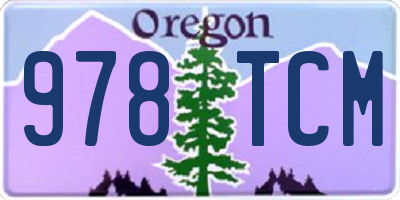 OR license plate 978TCM