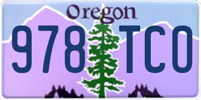 OR license plate 978TCO