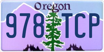 OR license plate 978TCP
